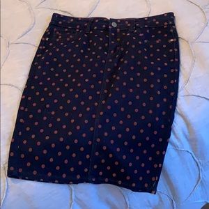 Anthropologie pilcro denim skirt with copper dots